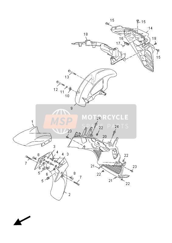 Yamaha YP125R 2013 Fender for a 2013 Yamaha YP125R